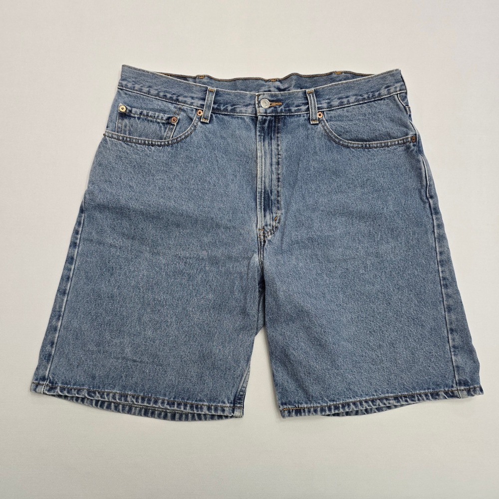 Levis 550 Relaxed Fit Denim Shorts Mens 38 Medium Wash Blue Cotton Vintage
